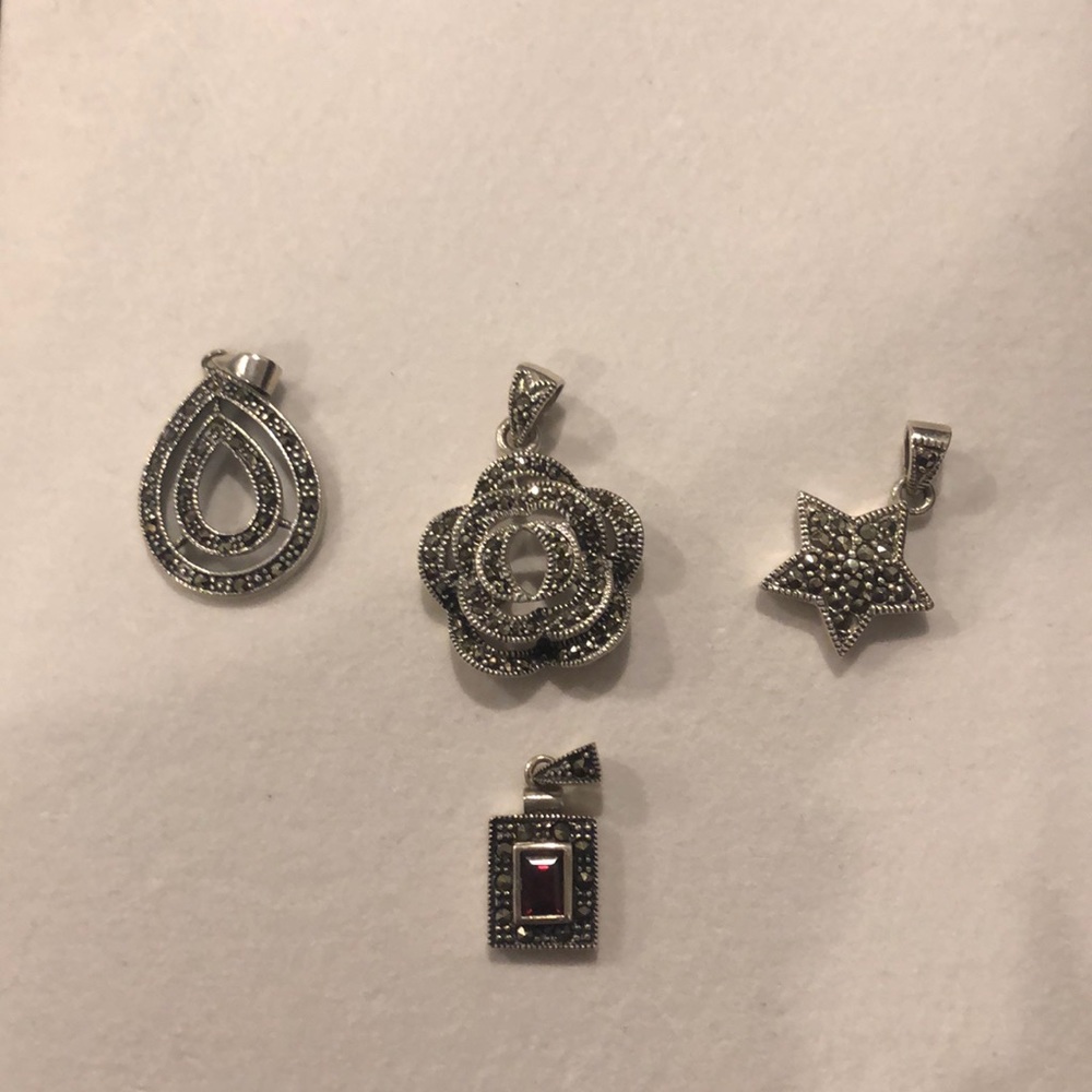 Beautiful variety of marcasite pendants
